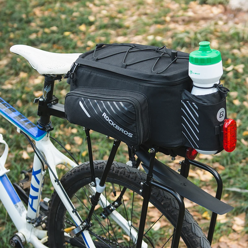 Cheap ROCKBROS Bicycle Bag Trunk Bag Pannier Nylon Bike Cycling MTB Outdoor Rack Rear Trunk Tote Bag Basket Bicycle Accessories 5