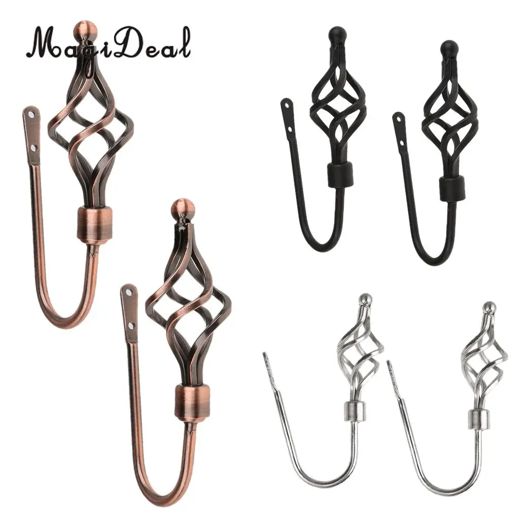 MagiDeal 2 Piece Metal Curtain Hooks Window Drapery