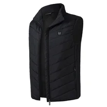 Cheap Mens Heated USB Sleeveless Jacket Vest Full Zipper Outdoor Heated Coats Temperature Control Safety Clothing