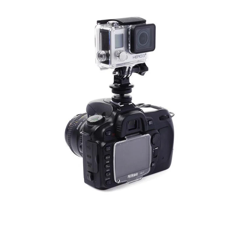 14  Hot shoe Holder Tripod Monopod Mount Adapter with Screw Adapters Set For GoPro Hero 3 3+ 4 5 6 7 Sports Camera Accessories (2)