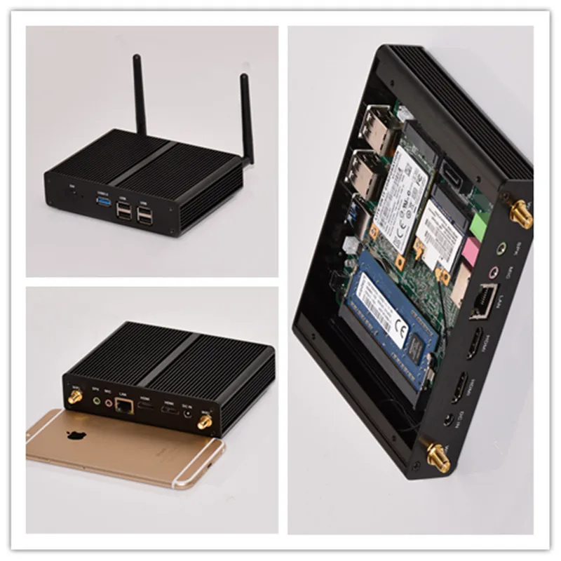 Мини ПК с Windows Celeron Barebone HTPC Intel Nuc Безвентиляторный Компьютер процессор N2810 N2920 J1900