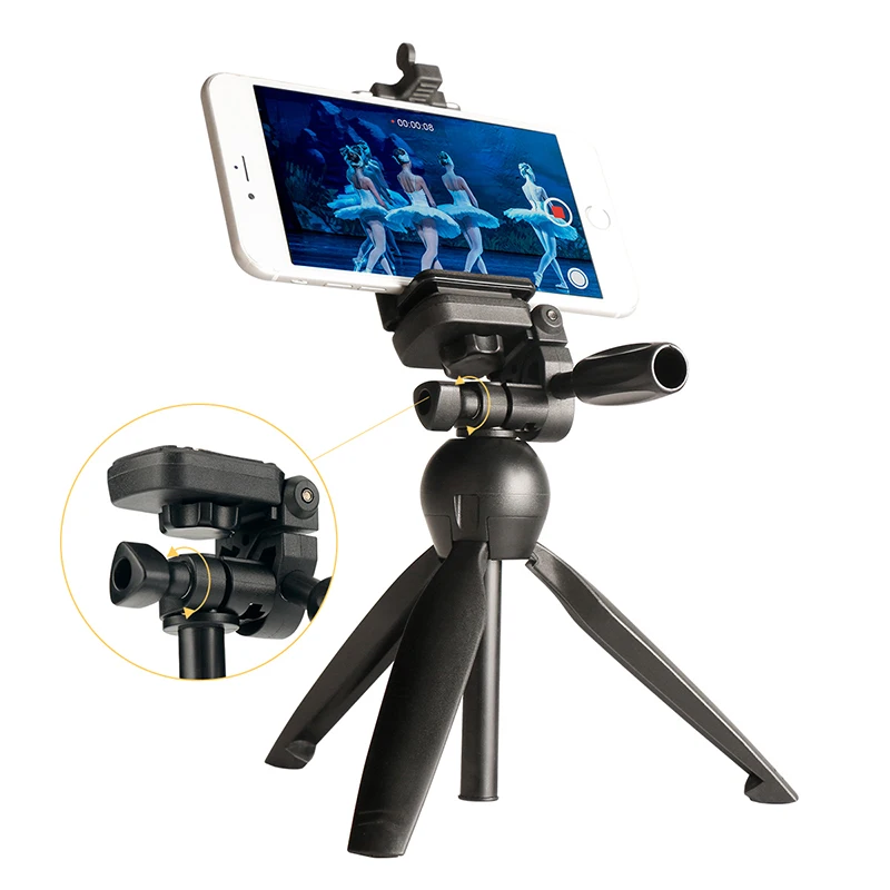 

3 in 1 Mini Adjustable Selfie Stick Table Tripod Bluetooth Control 360 Vertical Phone Tripod for iPhone X 8 7 Plus Microphone