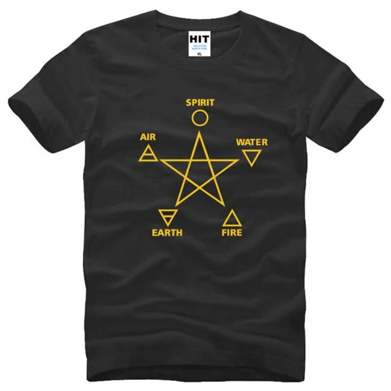 Five Elements and Pentagram 30STM T Shirt Men Summer Short Sleeve O Neck Cotton Men's T Shirt Fashion Rock Top Tee Fans Clothing