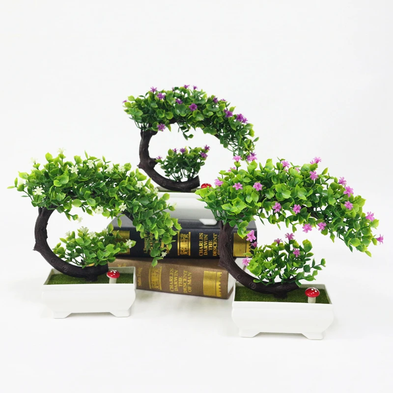 JAROWN Artificial Plants Fake Flower Bonsai Home Decoration Flores Simulation Plastic Potted Plant Wedding Decorations Gift (25)
