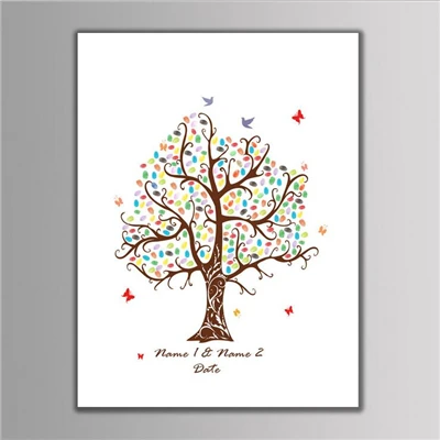 Casamento Свадебные украшения DIY отпечатки пальцев, дерево, подпись холст печати дерево для свадьбы/дня рождения/Baby Shower вечерние поставки - Цвет: HK037