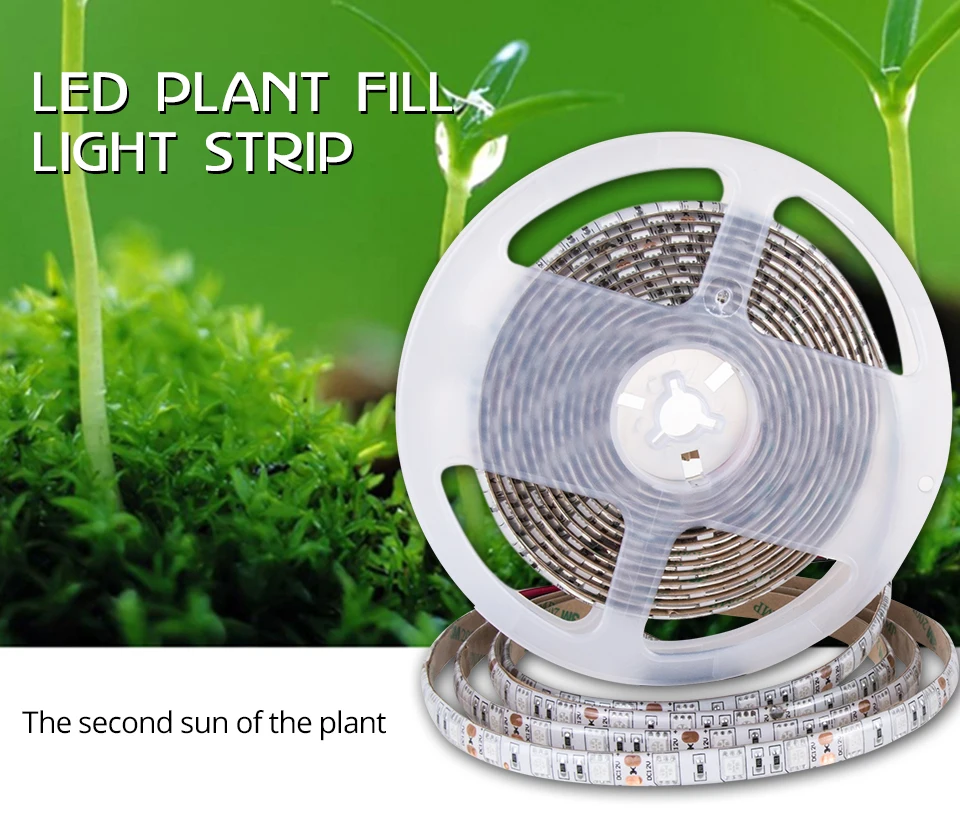 Светодио дный 5 м Светодиодные лампы для роста растений 5050 светодиодные ленты свет полный светодио дный спектр led фитолампы Fitolampy с питание