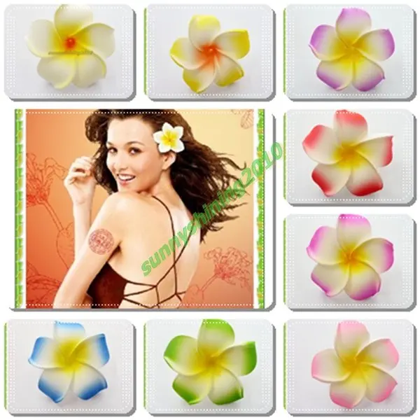 50 mixed color Foam Hawaiian Plumeria flower Frangipani Flower bridal hair clip 6cm 50 new mixed color foam hawaiian plumeria flower frangipani flower bridal hair clip 6cm