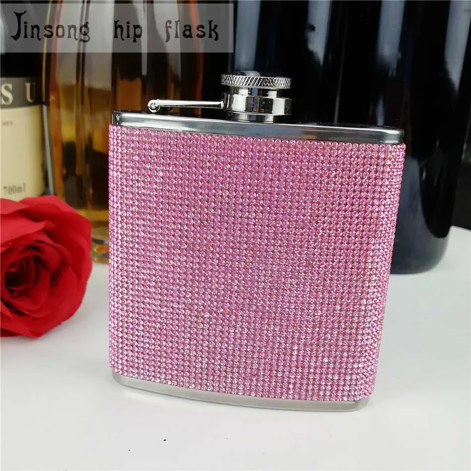 stainless steel with diamond hip flask ,Special hip flask for Ladies