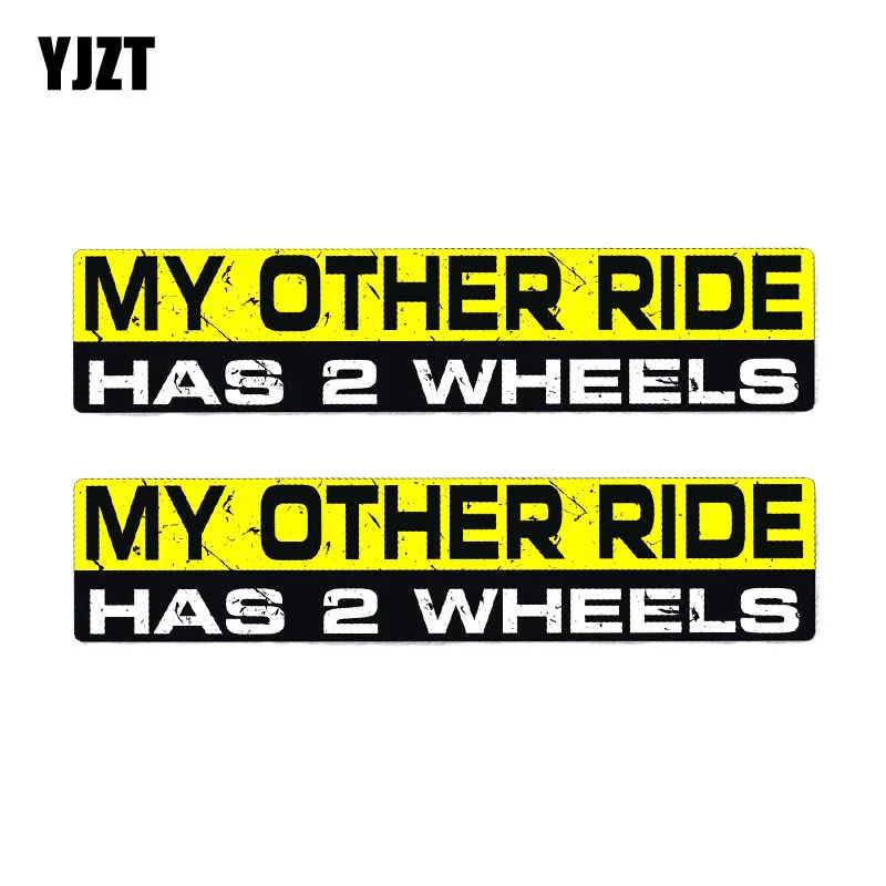 

YJZT 2X 18CM*4CM Interesting MY OTHER RIDE HAS 2 WHEELS PVC Car Sticker Decal 12-0017