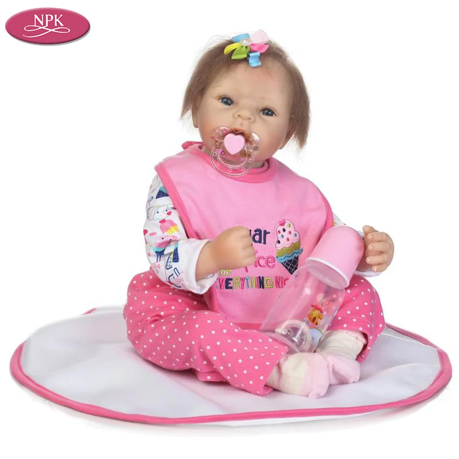 

NPK 52CM Silicone Reborn Baby DOlls Realistic Girls Toys 20 inches Lifelike Boneca Reborn Bebe Menina Fashion DOll For Princess