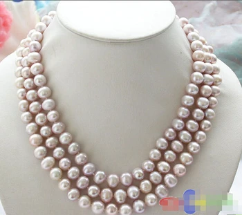 

Free shipping@@@@@ AA 17" 8mm PINK ROUND FRESHWATER CULTURED PEARL NECKLACE