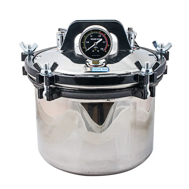 

High Quality 8L High-Pressure Medical Steam Sterilization Pot Steam Autoclave Sterilizer Dental with Steam Valve Lab Supplies