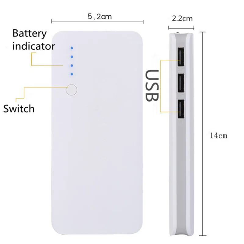 Цветовой контраст 8000 мАч Аккумуляторная Резервного Bateria Powerbank Универсальная
