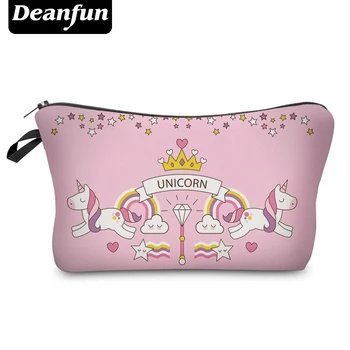 

Deanfun 3D Printing Women Unicorn Cosmetic Bags with Zipper Organizer for Travelling Storage Makeup 50898