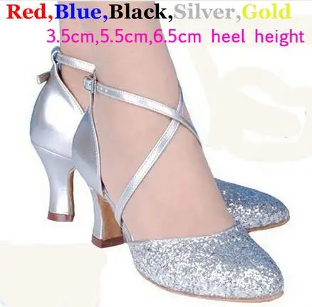 New 2017 5 Colors Sequin Blue Red Black Gold Silver Women Ballroom Tango font b Salsa