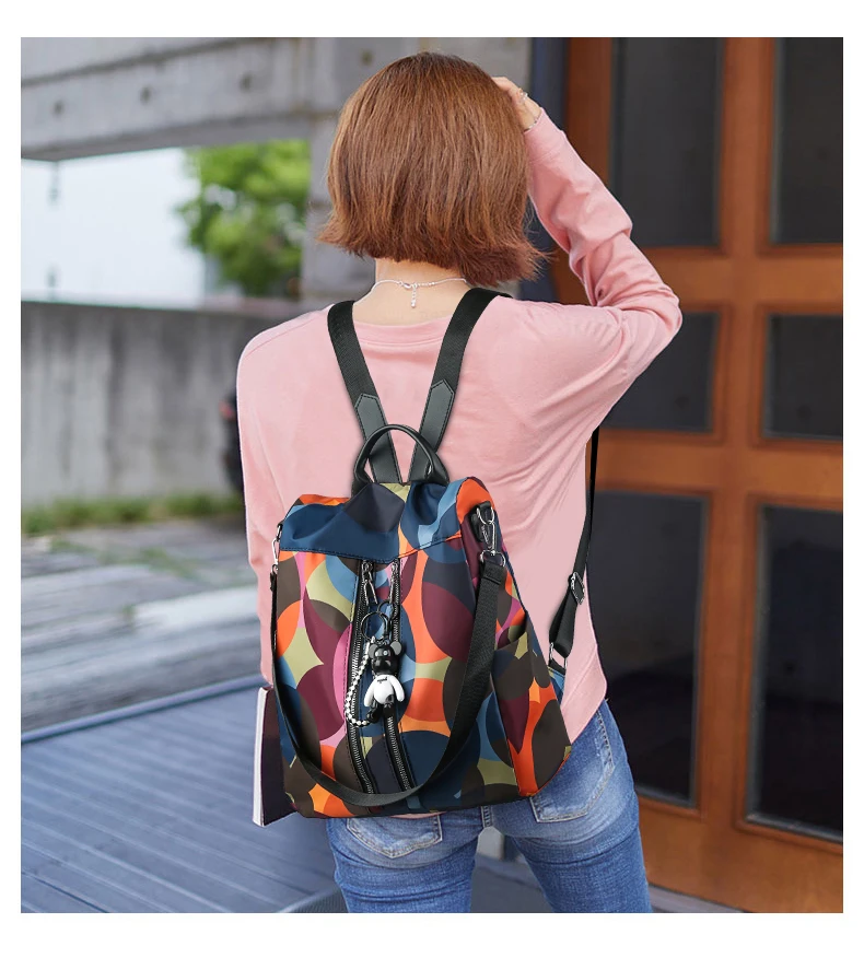 New Colorful Anti Theft Women Backpack Durable Waterproof Oxford Backpack School Girls Lovely Schoolbag Backpack Mochila