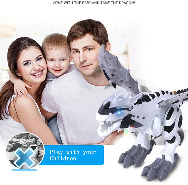 Электрический динозавр модель игрушки робот с светильник звук качели моделирование динозавр игрушка для мальчика Детский подарок прогулки спрей динозавр
