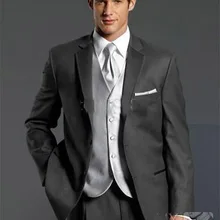 Лучшие смокинги для жениха на заказ, темно-серые шафер Жених с отворотом, мужские свадебные/выпускные костюмы/свадебные костюмы, мужская одежда