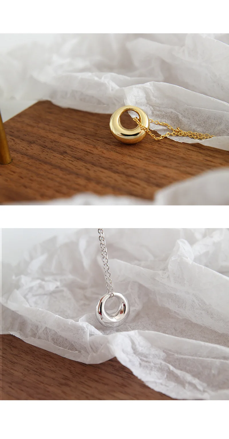 F.I.N.S S925 Стерлинговое Серебро модное геометрическое маленькое круглое Ожерелье Подвески для ключицы для женщин минималистичное хорошее ювелирное изделие