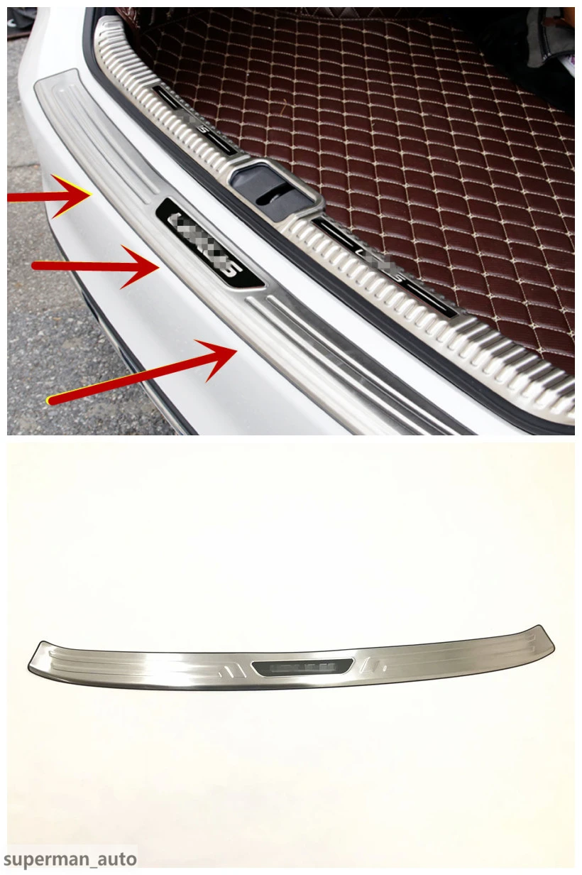 Free Shipping Stainless Steel Rear Bumper Protector Cover Trim For