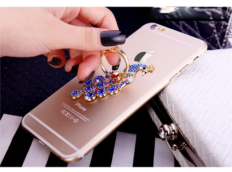 Luxury Diamond 360 Degree Metal Finger Ring Holder Peacock Ring for iPhone 6 6s 7 8 Plus X Redmi 4X Honor 9 P20 S9 Stand Holder Luxury Diamond 360 Degree Metal Finger Ring Holder Peacock Ring for iPhone 6 6s 7 8 Plus X Redmi 4X Honor 9 P20 S9 Stand Holder