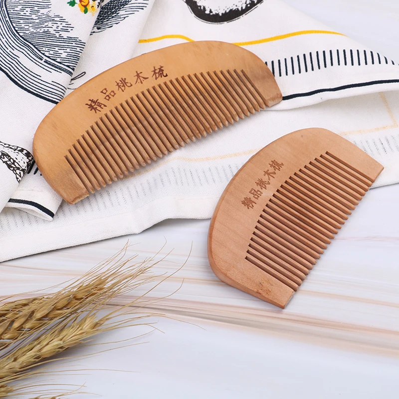 

Natural Peach Wood Comb Hair Styling Tool Anti-static Head Massage Hair Care Wooden Tools Beauty Accessories S/ L