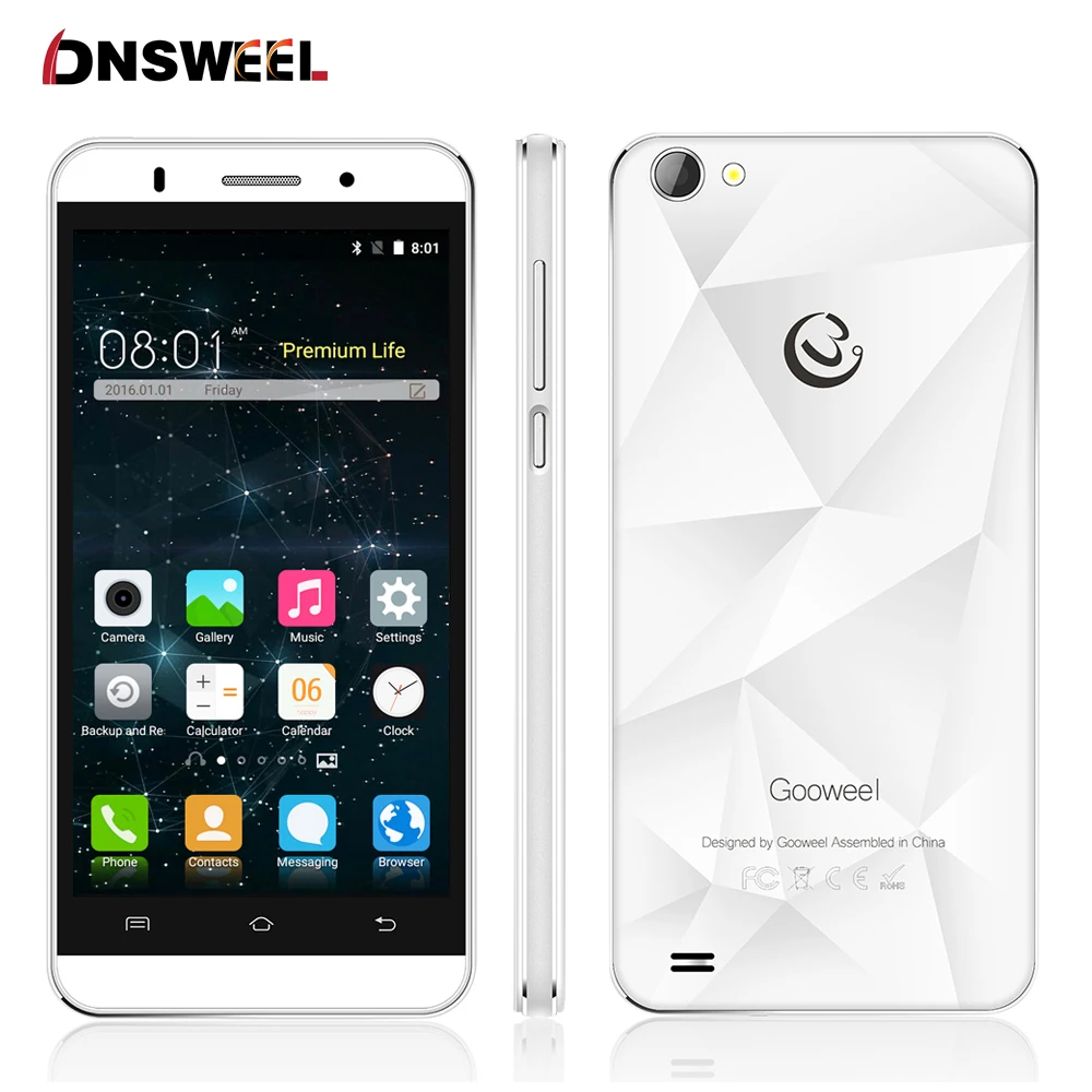 Free Silicon case Gooweel M5 Pro smartphone MTK6580 quad core 5.0" IPS HD mobile phone 8MP+5MP camera GPS 3G WCDMA cell phone