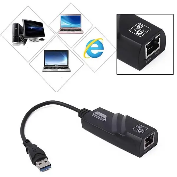 Cewaal USB 3,0 до 10/100/1000 Мбит/с гигабитный RJ45 Порты и разъёмы Ethernet высокоскоростной адаптер для ПК