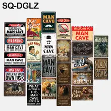 [SQ-DGLZ] Добро пожаловать в мужская пещера Оловянная вывеска бар украшение для стен, для бара правила Металлические ремесла домашний Декор Ретро картина плавок художественный плакат