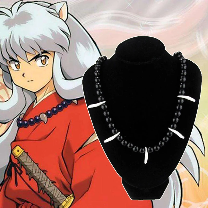 

Anime Inuyasha Black Beads Necklace Cosplay Props Accessories Gifts