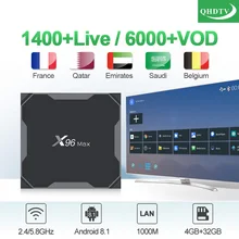 X96 MAX Tv Box 4GB 32GB Android 8.1 S905X2 With QHDTV 1 Year Code Iptv Subscription French Arabic Morocco Belgium Netherlands   