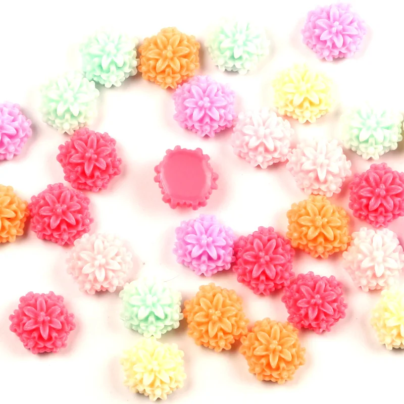 

50Pcs Mixed Resin Flower Decoration Crafts Kawaii Bead Flatback Cabochon Fridge Magnet Scrapbook DIY Accessories Buttons