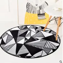 Простой нордический Печатный короткий плюшевый коврик круглый напольный коврик декоративный фланелевый коврик для домашних животных противоскользящий, для дома