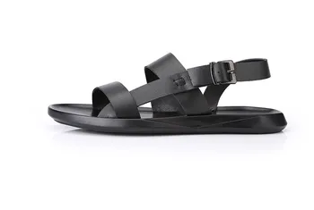 

Men Genuine Leather Slippers Flip Flops casual Shoes summer men's sandals Sneakers beach Rome sandals male all-match cowhide