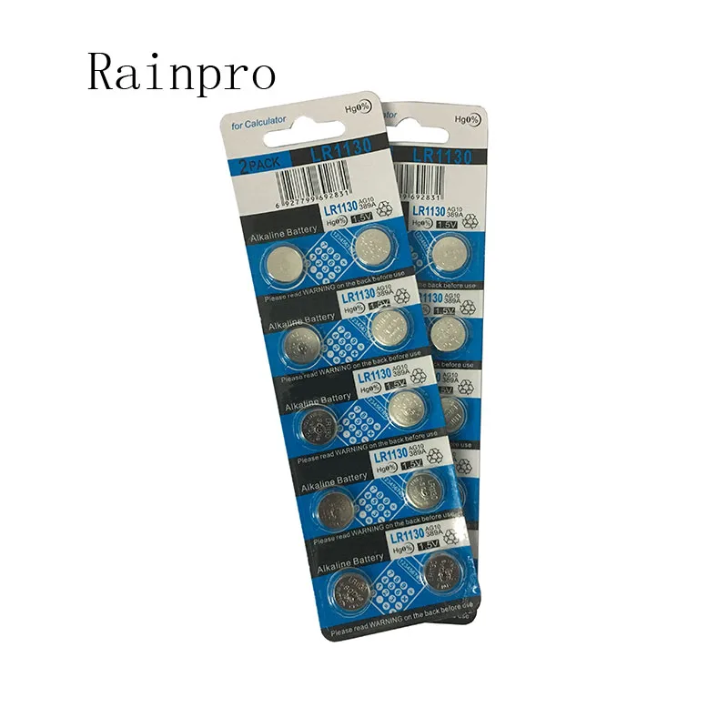 

Rainpro 10PCS/LOT AG10 LR1130 LR1131 389 button battery alkaline battery.