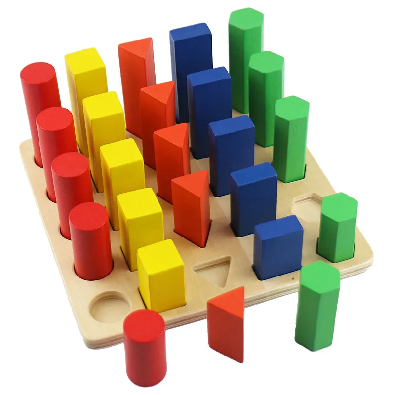 Wooden Montessori Toys Baby Colored Geometry Ladder Preschool Educational Learning Toys for Children Birthday Gift ME2264H