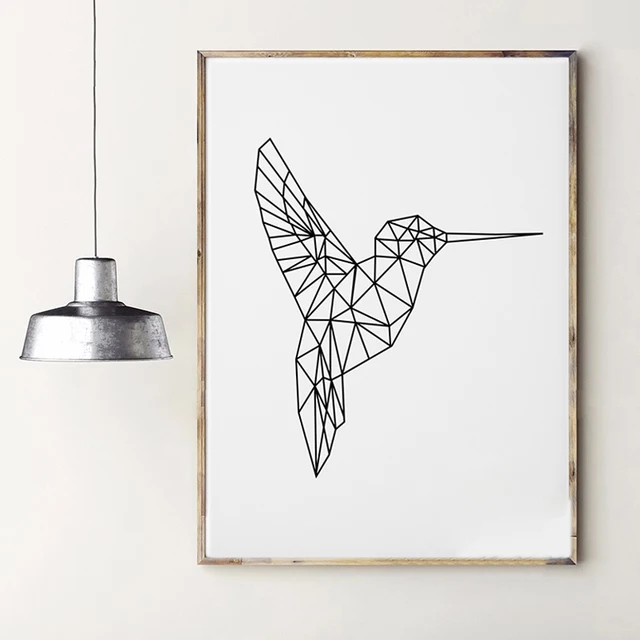 pop creative modern nordic geometric animals flying woodpecker geometric animals
