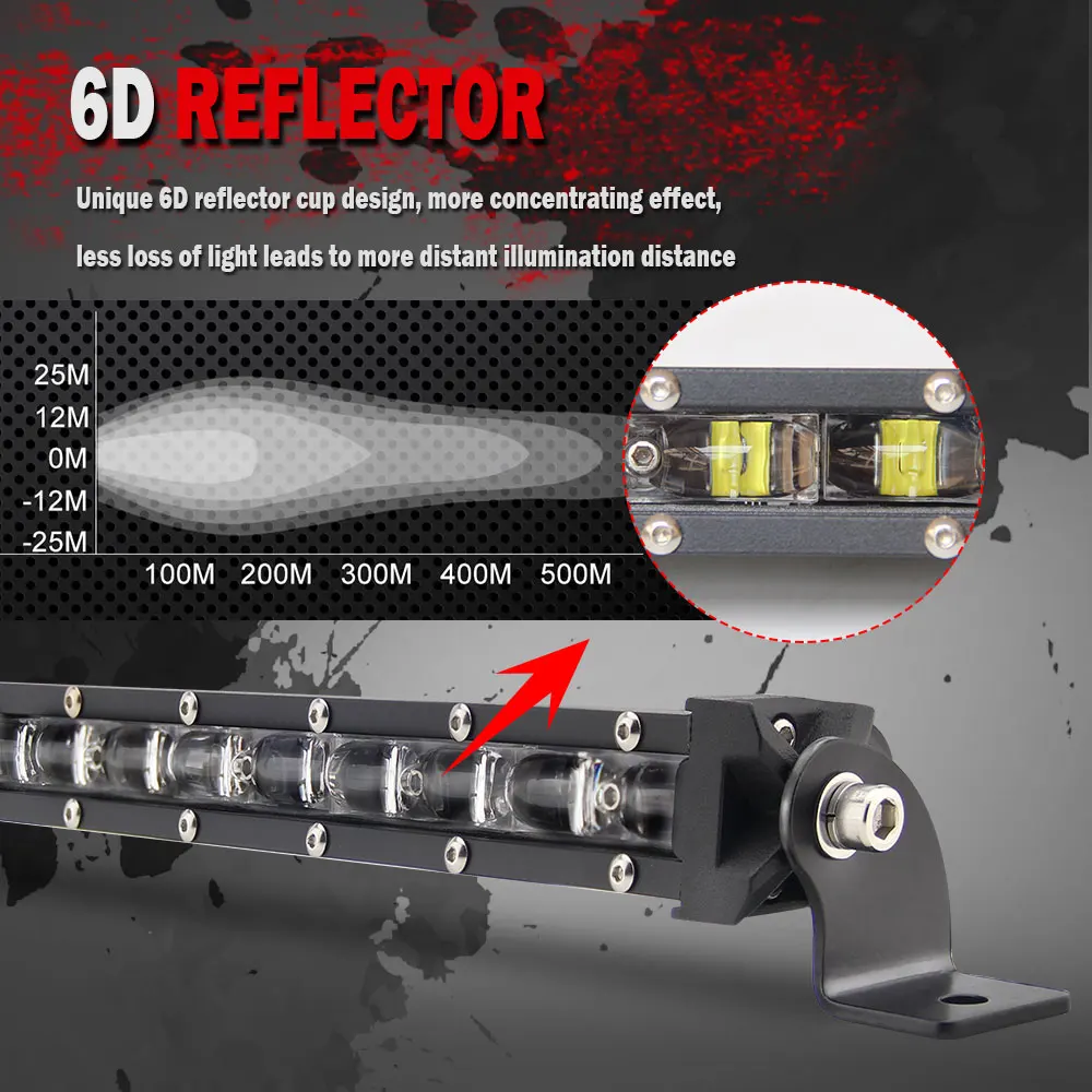 CO светильник супер тонкий 6D 20 дюймов 90 Вт Светодиодный светильник комбинированный светодиодные балки автоматический рабочий светильник для Jeep ATV Lada Niva внедорожный 12 В 24 В светодиодный бар