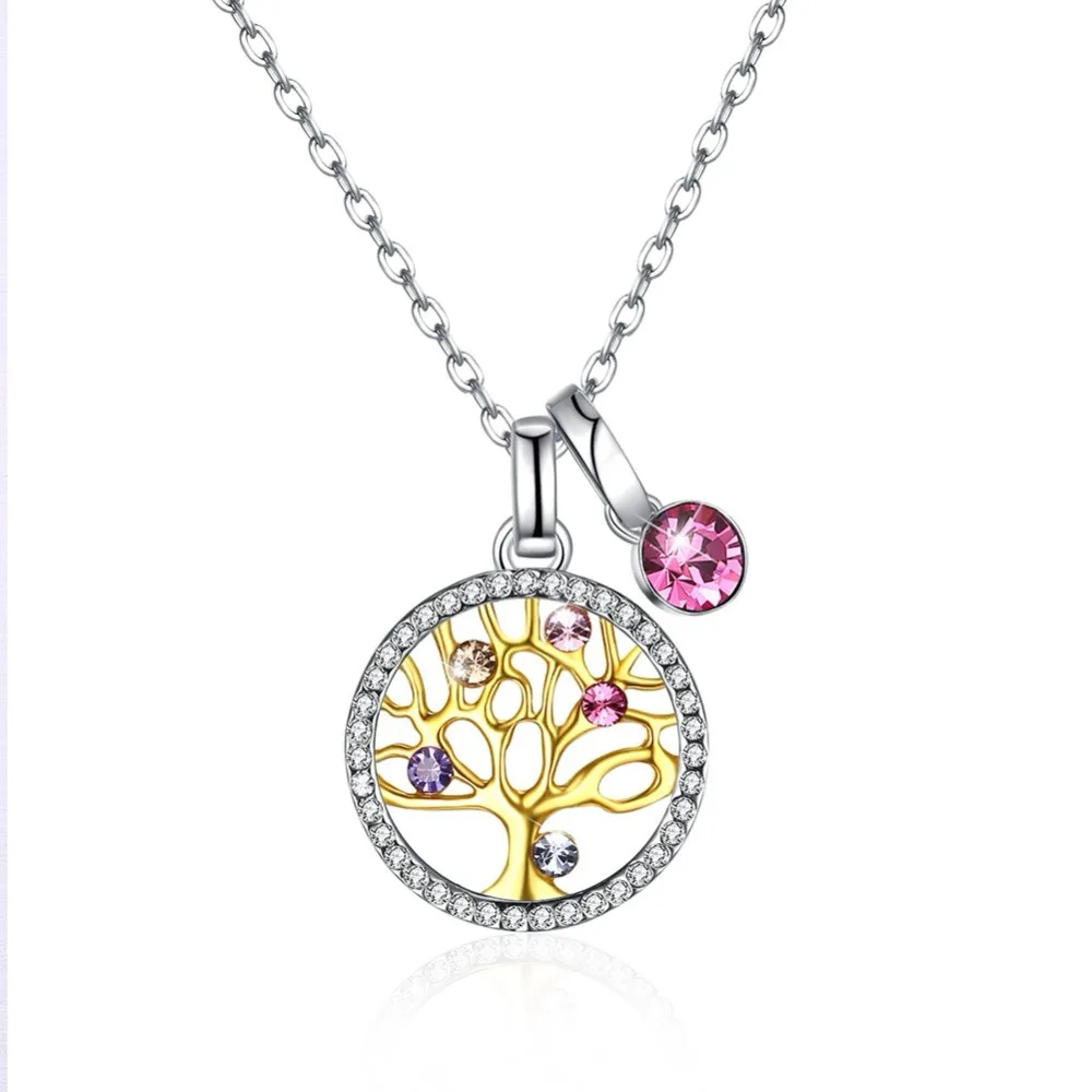 INALIS Новый Элегантный Настоящее серебро 925 проба Fine Jewelry Древо жизни круглая