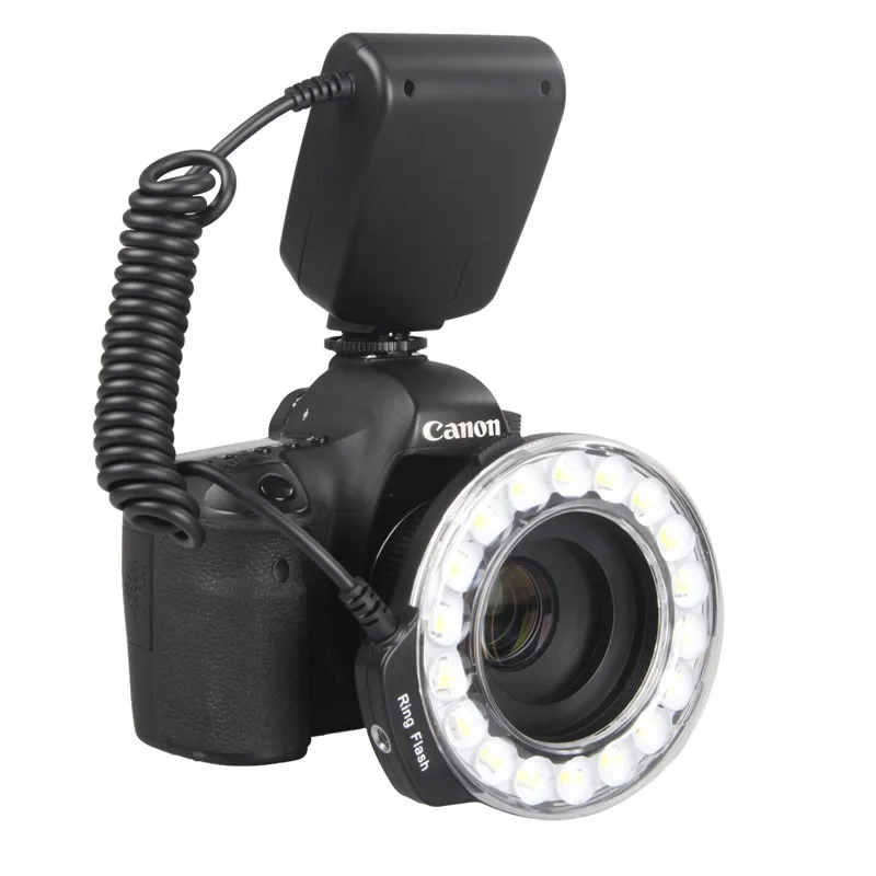 RF 600D Macro LED Ring Flash Light 4 Flash diffusers for Nikon Canon