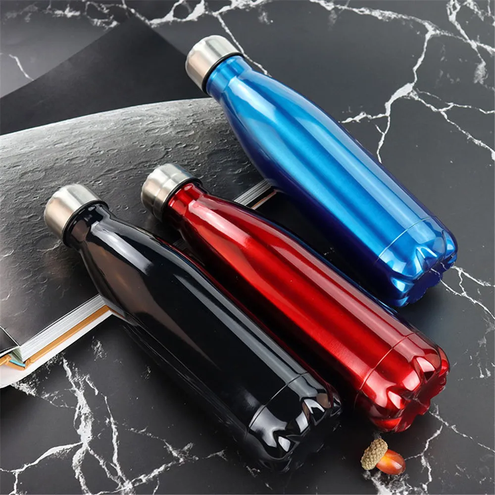 

Sport Stainless Steel Water Bottle Leak-proof Vacuum Thermos Flask Lovely Outdoors Picnic Drink Bottle Milk Beer Tea Cup