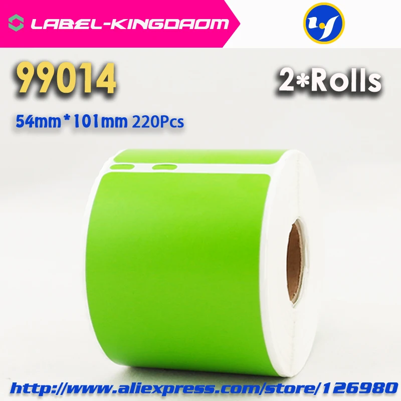 

2 Rolls Dymo 99014 Green Color Generic Label 54mm*101mm 220Pcs Compatible for LabelWriter 450Turbo Printer Seiko SLP 440 450