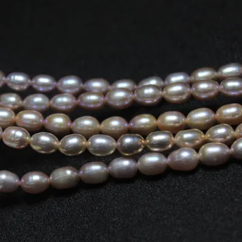 

Wholesale AAA Natural Freshwater Pearl Rice Shape Purple Pink Color Pearl Beads For Jewelry Making DIY Bracelet Necklace 6-8mm