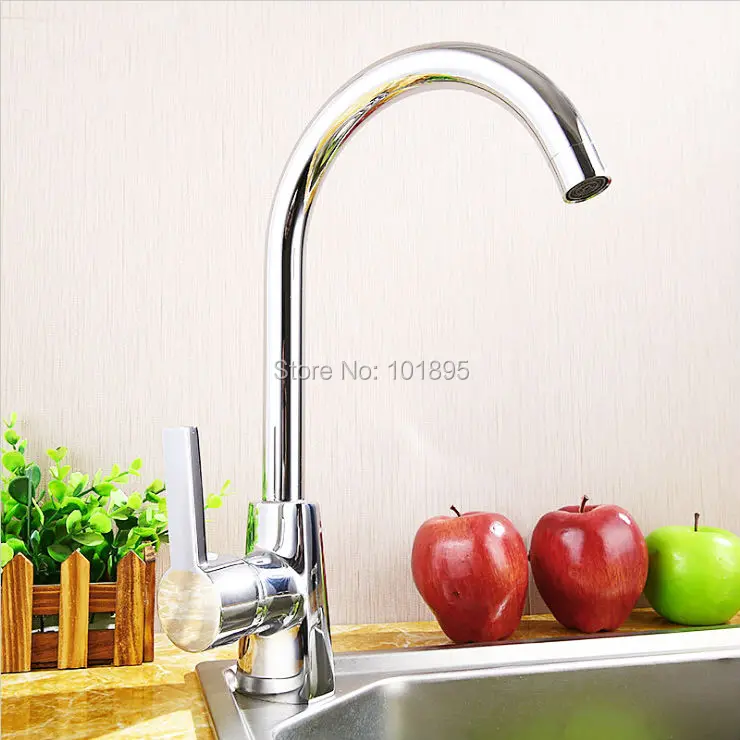 Luxury Brass Material Chrome Finishing Deck Mounted Kitchen Tap 18PCS in Lot L16765