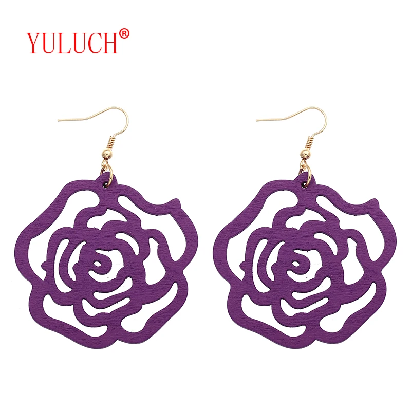 

YULUCH Idyllic Multi-Color Rose Wood Pendant for Personality Sweet African Woman Jewelry Earrings Accessories Gift