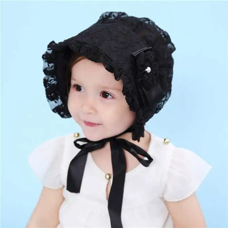Детская летняя сетчатая шляпка Gorro infantile Verano с кружевом и цветочным узором для