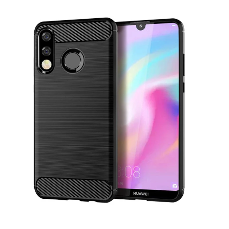 Новый чехол для телефона Huawei P30 Lite мягкий силиконовый матовый из углеродного