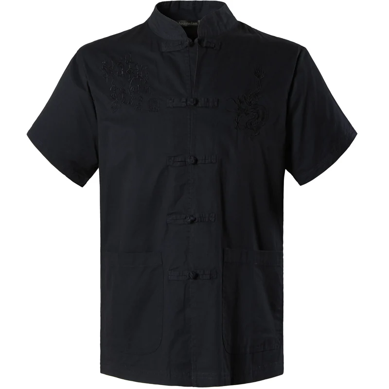 2020 Spring Autumn Features Shirts Men Casual Chinese Traditional Short Sleeves Tang Shirt Male L990 | Мужская одежда