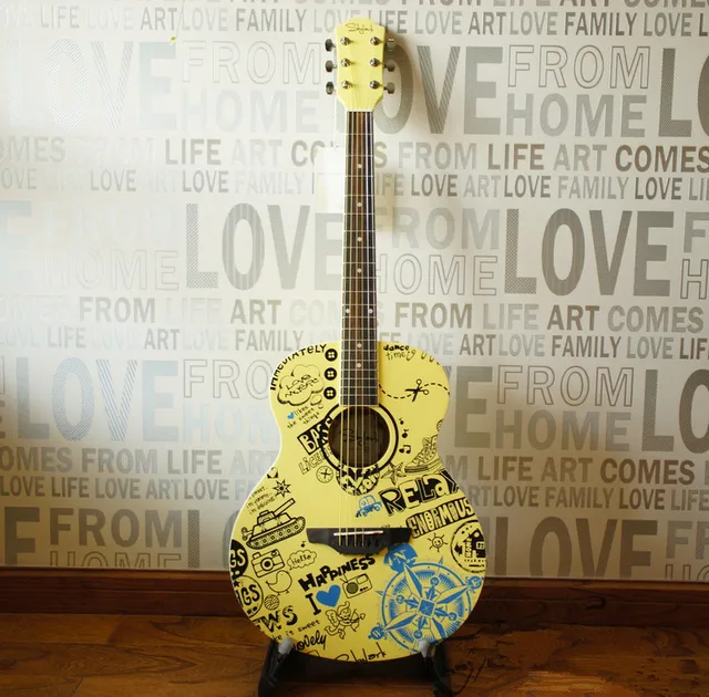 Cheap 2016 NEW guitars yellow 40 inch high quality Acoustic Guitar guitarra Musical Instruments with guitar strings