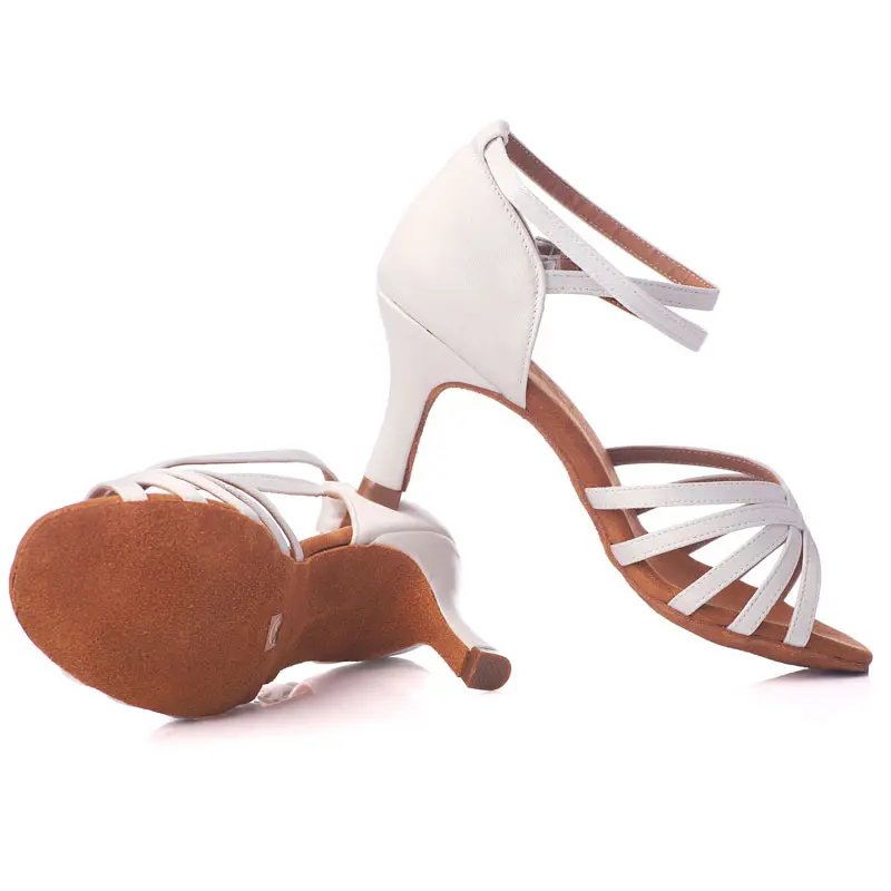 Обувь для бальных танцев с мягкой подошвой, для латинских танцев; женская обувь на каблуках 5 см/7 см; Белая обувь для Танго/сальсы; обувь для профессиональных танцев; женской обуви